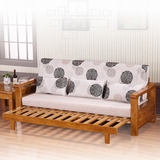 实木沙发新中式实木家具榉木布艺转角沙发组合客厅沙发床拉床橡木
