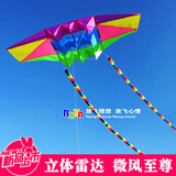 潍坊飞跃风筝2.5米立体雷达风筝伞布树脂杆微风易飞至尊魅影批发