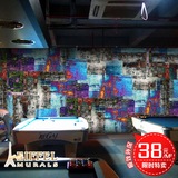 3d个性抽象涂鸦五彩油画壁纸酒店咖啡厅艺术酒吧背景墙纸大型壁画