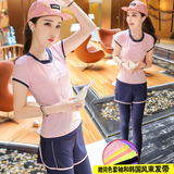 2016韩国代购运动健身跑步速干衣女短袖宽松瑜伽服套装 夏季 显瘦