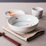 碗日本进口餐具釉下彩手绘陶瓷碗日式家用创意圆形拉面碗泡面碗钵