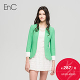 EnC衣恋旗下女装修身剪裁纯色简洁大气西装薄外套EHJK42422N
