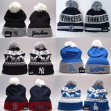 正品代购冬季MLB帽子NY毛线帽LA针织帽韩潮男女冬天保暖帽街舞帽