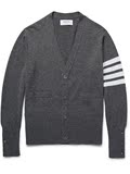 英国代购 Thom Browne/桑姆-布郎尼 男士修身条纹羊绒针织开衫