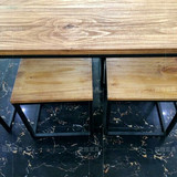 茶几中式客厅办公茶桌创意休闲实木茶桌椅组合原木餐桌子美式仿古