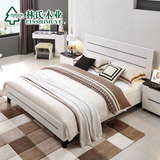 林氏木业现代板式床1.8米双人床简约床头柜卧室组合家具BI1A-A