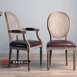 餐桌椅子欧式住宅家具餐椅布艺扶手高背椅北欧全实木餐椅简约现代