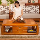 家装狂欢节实木茶几现代中式橡胶木功夫茶桌简约客厅整装储物户型