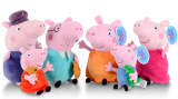 小猪佩奇粉红猪小妹粉红小猪的过家家公仔毛绒儿童玩具车生日套装