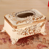 欧式陶瓷纸巾盒奢华客厅复古创意高档田园抽纸盒家居装饰品餐巾盒
