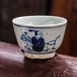全手工手绘 仿古青花瓷茶具 铁锈斑 特色品杯茶杯 茶碗 功夫茶具