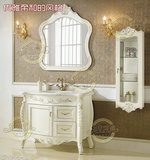英皇凯迪卫浴柜 简欧式白色描金银1米大理石橡木浴室柜Y8275