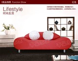 包邮 创意个性真皮沙发欧式简约弧形小户型客厅组合时尚布衣家具