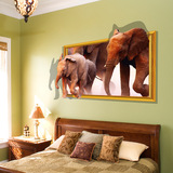 3D立体墙贴画卧室客厅厨房家居装饰贴纸墙面壁饰贴动物大象