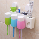 式刷牙杯牙缸自动挤牙膏器创意吸盘牙刷架洗漱套装三口之家吸壁