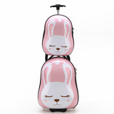 韩国精品男女儿童拉杆箱兔子老虎旅行箱卡通可爱背包行李箱子母箱
