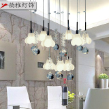 水晶灯 LED餐厅圆形花朵卧室现代简约吊灯温馨房间楼梯美式简欧