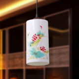 景德镇现代简约创意玄关阳台酒吧餐厅吸顶复古中式单头陶瓷吊灯