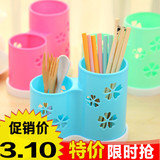 筷子筒塑料筷子笼双座筷笼创意镂空多功能筷子置物架沥水筷子盒