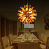 东南亚创意中式实木吊灯客栈会所美容院蒲公英设计师客厅餐厅灯具