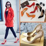 秋季同款女单鞋尖头性感超高跟细跟8cm浅口绒面黑色橙色红底婚鞋