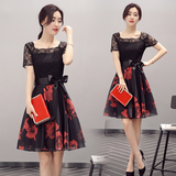韩版衣服30-40-50岁2016夏装新款中年少妇女装春夏短袖连衣裙裙子