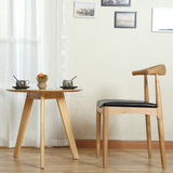 牛角椅实木 简约现代餐椅 北欧餐厅咖啡厅设计师休闲洽谈桌椅子