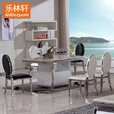 乐林轩现代简约小户型吃饭桌 大理石餐桌椅子组合 客厅长方形餐桌