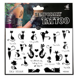 5张包邮 个性纹身贴男女通用  隐形持久防水仿真身体彩绘（猫咪）