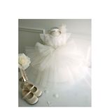 儿童礼服灰姑娘公主裙艺术写真主持人女童韩版蕾丝童裙婚纱表演