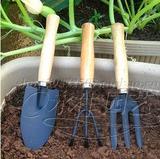 园艺工具三件套装阳台种菜养花铲子 耙子 三齿 叉铁