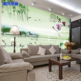 中式山水风景大型壁画唐韵 3D立体客厅电视背景墙纸 江南水乡壁纸