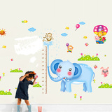 可移除自粘儿童房卡通动物幼儿园墙壁装饰量身高贴墙贴纸防水环保