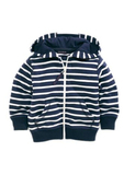 【现货】英国NEXT童装新款男宝男童纯棉海军蓝条纹连帽外套