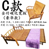 竹床可折叠沙发床实木板1米5双人多功能小户型两用单人简易床