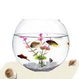 意水培花瓶花器超白玻璃小鱼缸圆形迷你缸办公桌面小型摆件时尚创