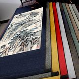4尺卷轴丝绸画外事文化礼品中国国画山水画书字画定做卷轴挂画