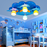 儿童房创意卡通灯饰男女孩LED吸顶灯蓝色海豚卧室灯温馨护眼灯具