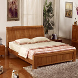 卧室实木床双人床婚床橡木1.8米m大床厂家直销带床板和2个床头柜