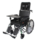 舒适康手动轮椅车电镀钢管SGM-95全躺老人残疾人代步可折叠带坐便