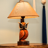 美式乡村欧式复古卧室床头客厅创意个性猫头鹰LED调光装饰台灯