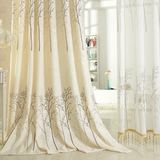 欧式田园客厅卧室定制窗帘布料成品 亚麻棉麻风格简约现代遮光qks