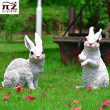 招财树脂兔子摆件仿真兔动物别墅花园摆件雕塑树脂工艺品客厅摆设
