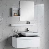 专柜浴室柜新款简约现代时尚橡木挂墙式玻璃台面洗手盆组合