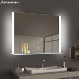 欧式智能左右led灯浴室镜带置物架卫浴镜壁挂无框洗手间厕所镜子