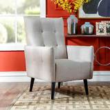 [W]现代美式简约家具客厅布艺单人沙发 梵尼白色单人沙发椅
