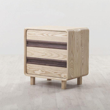 北欧现代简约日式纯实木原木柜白橡木黑胡桃木简易床头柜卧室家具
