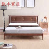 北欧高档橡木床软靠包实木床日式宜家现代1.8 1.5米纯实木双人床