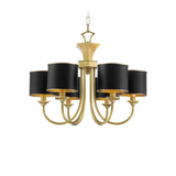 默谷|新中式黑色灯罩6头全铜吊灯 美式欧式别墅卧室客厅餐厅灯