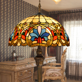 蒂凡尼欧式田园卧室床头灯客厅餐厅灯装饰彩色玻璃创意住宅落地灯